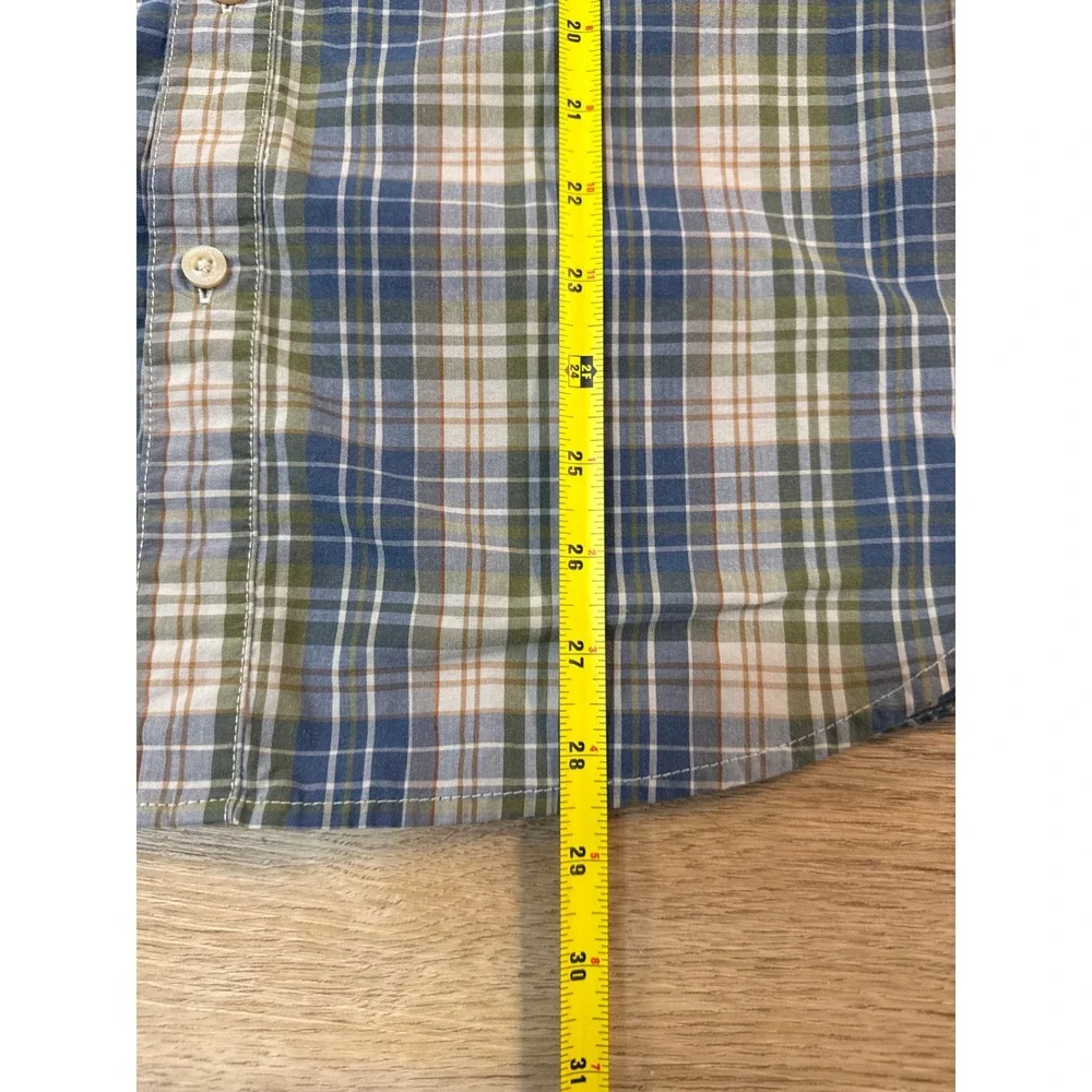 The North Face (Blue/Green) Plaid Short Sleeve Shirt Mens Medium Cotton Blend